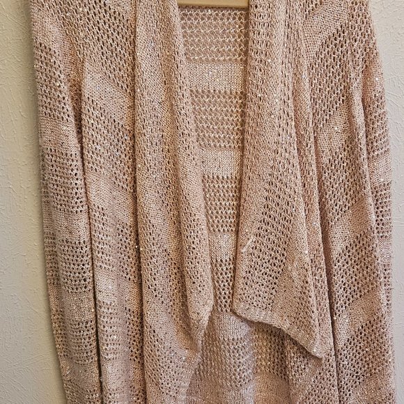 INC (International Concepts) Sequin Cascade Open-Front Cardigan - Picture 9 of 9